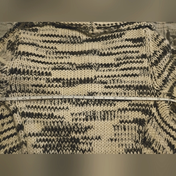 Express Cream & Gray Open Front Sweater Cardigan - Size S - Picture 5 of 6